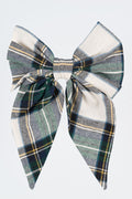 Fermaglio fiocco in scozzese blu e verde