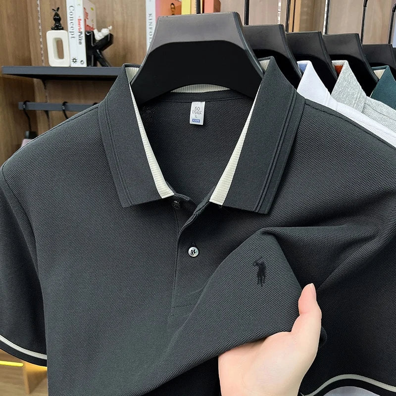 T-shirt 100% cotone alla moda, nuova collezione estiva da uomo, manica corta, lusso, personalizzabile, firmata, ricamo Pony, best-seller, top da golf