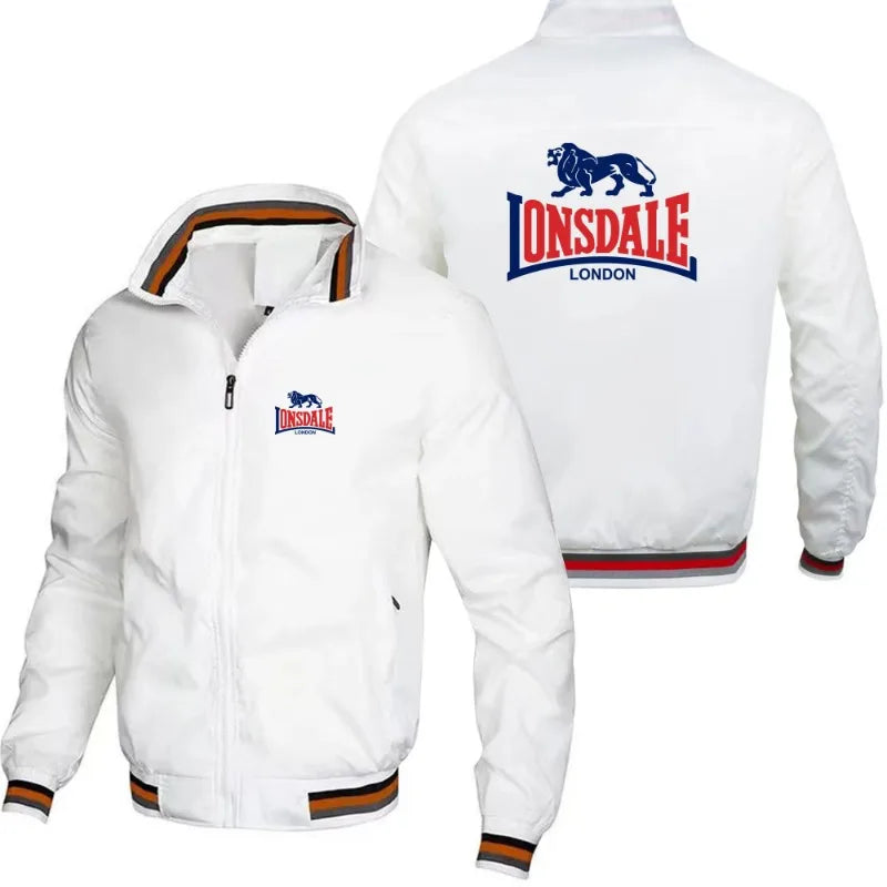 LONSDALE Giacca da Uomo alla Moda, Antivento, con Colletto Rialzato e Cerniera, per Primavera e Autunno, Casual da Esterno