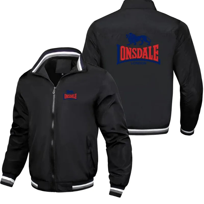 LONSDALE Giacca da Uomo alla Moda, Antivento, con Colletto Rialzato e Cerniera, per Primavera e Autunno, Casual da Esterno