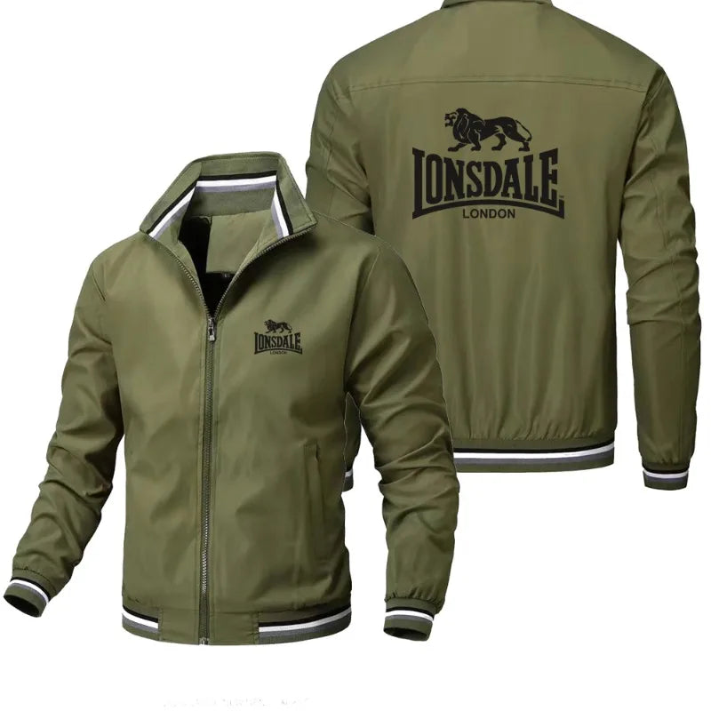 LONSDALE Giacca da Uomo alla Moda, Antivento, con Colletto Rialzato e Cerniera, per Primavera e Autunno, Casual da Esterno