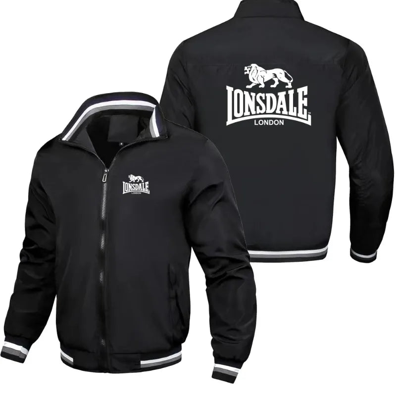 LONSDALE Giacca da Uomo alla Moda, Antivento, con Colletto Rialzato e Cerniera, per Primavera e Autunno, Casual da Esterno