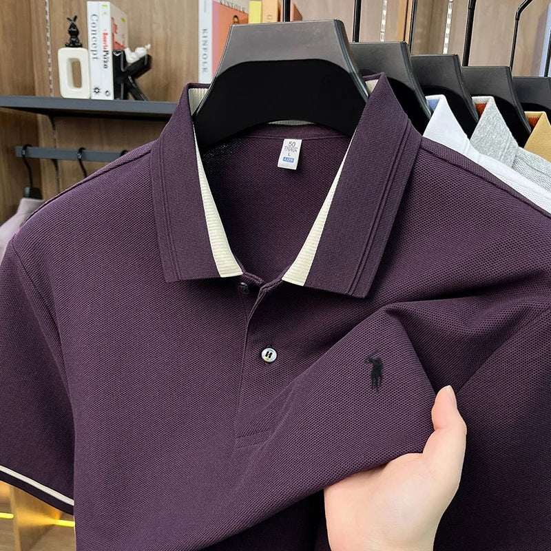 T-shirt 100% cotone alla moda, nuova collezione estiva da uomo, manica corta, lusso, personalizzabile, firmata, ricamo Pony, best-seller, top da golf