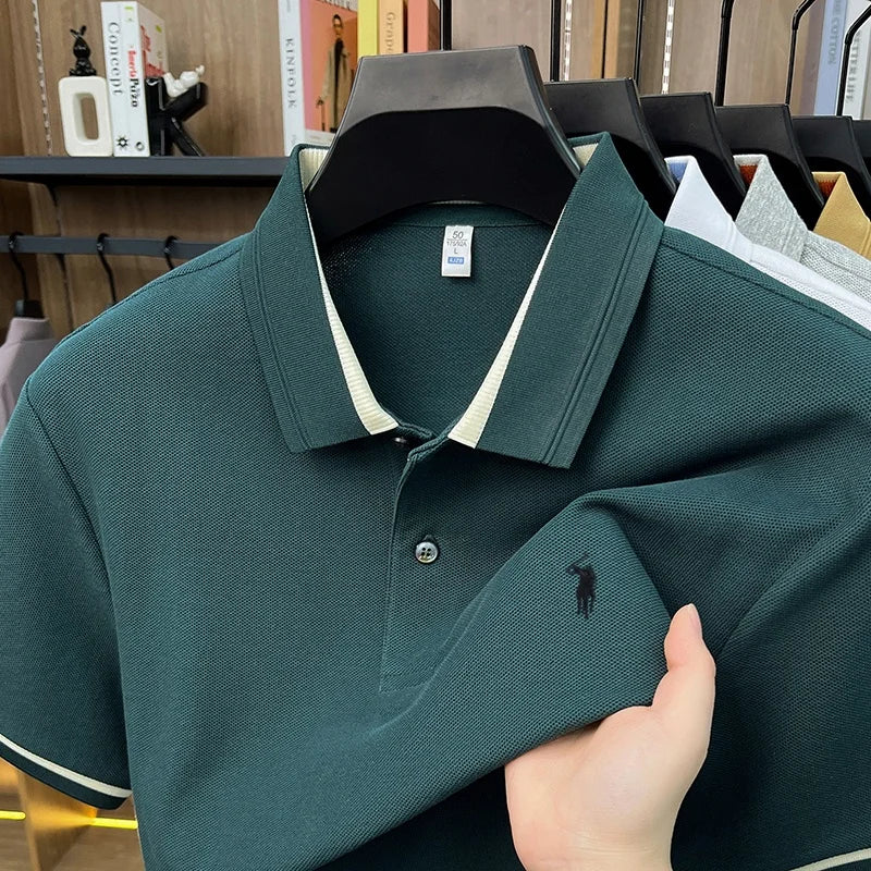 T-shirt 100% cotone alla moda, nuova collezione estiva da uomo, manica corta, lusso, personalizzabile, firmata, ricamo Pony, best-seller, top da golf