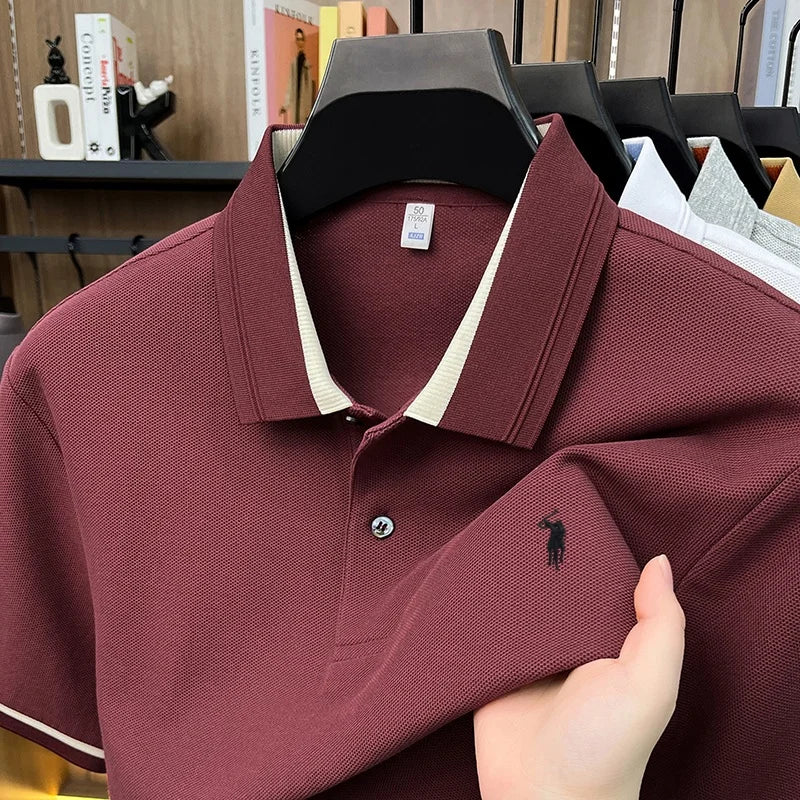 T-shirt 100% cotone alla moda, nuova collezione estiva da uomo, manica corta, lusso, personalizzabile, firmata, ricamo Pony, best-seller, top da golf